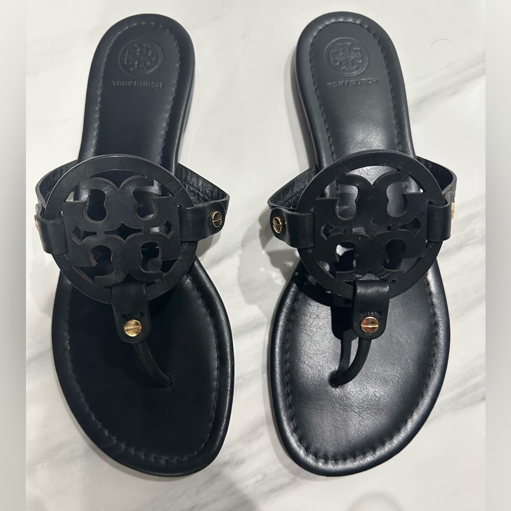 Tory Burch Black Leather Sandals